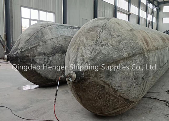 Kwaliteit Marine rubber airbag met antistatische ontladingsklep voor ontvlambare ladingruimten, 0,8-3 M diameter en 4-25 M lengte fabriek