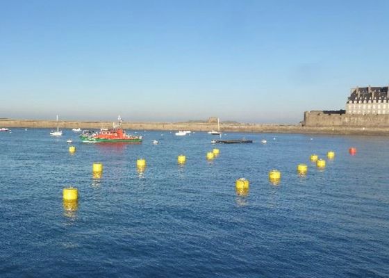 Kwaliteit 100kg schuim Gevulde Vastleggende Boeien, de Boeien van de Schipmeertros met Kettingssteun fabriek